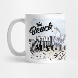 The Beach is my Magic Place Magical Unicorns and the surf Mug